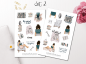 Preview: Mädchen Bücher Sticker Set